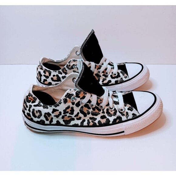 Converse All Star Unisex Low- Top Leopard Print Sneaker - Picture 3 of 8